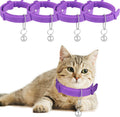 4 Pieces Cat Calming Collars Adjustable Cat Pheromones Calming Collars with 4 Bells Reducing Anxiety for Pets Suitable for Small Medium and Large Cats (15 Inches)