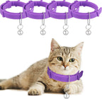 4 Pieces Cat Calming Collars Adjustable Cat Pheromones Calming Collars with 4 Bells Reducing Anxiety for Pets Suitable for Small Medium and Large Cats (15 Inches)