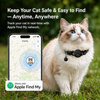 Cat Tracker Collar for Small Cats - Real Time Cat GPS Tracker No Monthly Fee, Pet Tracker for Cats Works with Apple Find My (Only Ios), No SIM Required (Collar + Black Tracker)