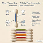 Giant Q Tip Cat Toy, Cotton Swabs Cat Toys with Catnip, 6 Pk Interactive Felt Kitty Kicker Toy Sticks, Big Kitten Chew Dental Teething, Set of 6 Soft Plush Kicker Toys