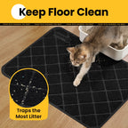 Cat Litter Mat, 35" X 23" Premium Durable PVC, Non-Slip, Less Waste, Urine Waterproof