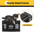 Cat Carrier,Foldable Soft-Sided Large Cat Carrier,Airline Approved Cat Carriers with Safety Leash,Comfort for Cat Travel Carrier,Black