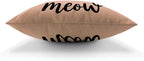 Cat Face Pillows Decorative Throw Pillow Cover Case Cute Cat Smile Meow Cotton Linen Pillow Case 18X18 Inch Square Cushion Cover for Sofa Bedroom Pink