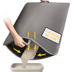 Cat Litter Mat - 34"X26" Honeycomb Double Layer, Urine Waterproof, and Easy to Clean