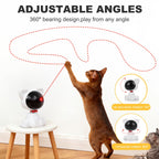 Risehigh Laser Cat Toys for Indoor Cats with Random Trajectory, 3 Modes & 2 Speeds, 360° Rotation, Rechargeable Automatic Interactive Toy for Bored Adult Cats & Kittens, White