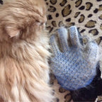 Pet Grooming Deshedding Gloves Brush for Dog Cat Hair Remover Mitt Massage 1 Pair Blue