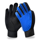 Pet Grooming Deshedding Gloves Brush for Dog Cat Hair Remover Mitt Massage 1 Pair Blue