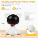 Risehigh Laser Cat Toys for Indoor Cats with Random Trajectory, 3 Modes & 2 Speeds, 360° Rotation, Rechargeable Automatic Interactive Toy for Bored Adult Cats & Kittens, White