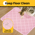 Cat Litter Mat, 35" X 23" Premium Durable PVC, Non-Slip, Less Waste, Urine Waterproof