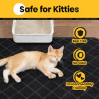 Cat Litter Mat, 35" X 23" Premium Durable PVC, Non-Slip, Less Waste, Urine Waterproof