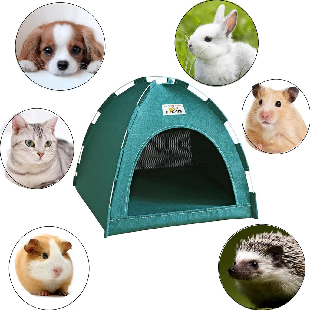 Cat Tent, Kitten Tent Cave Nest Bed, Portable Pet Cats Tents House for Little Dog, Folding House with Soft Mat for Small Animals All Seasons Indoor and Outdoor (14.2 X 14.2 X 11 INCH)