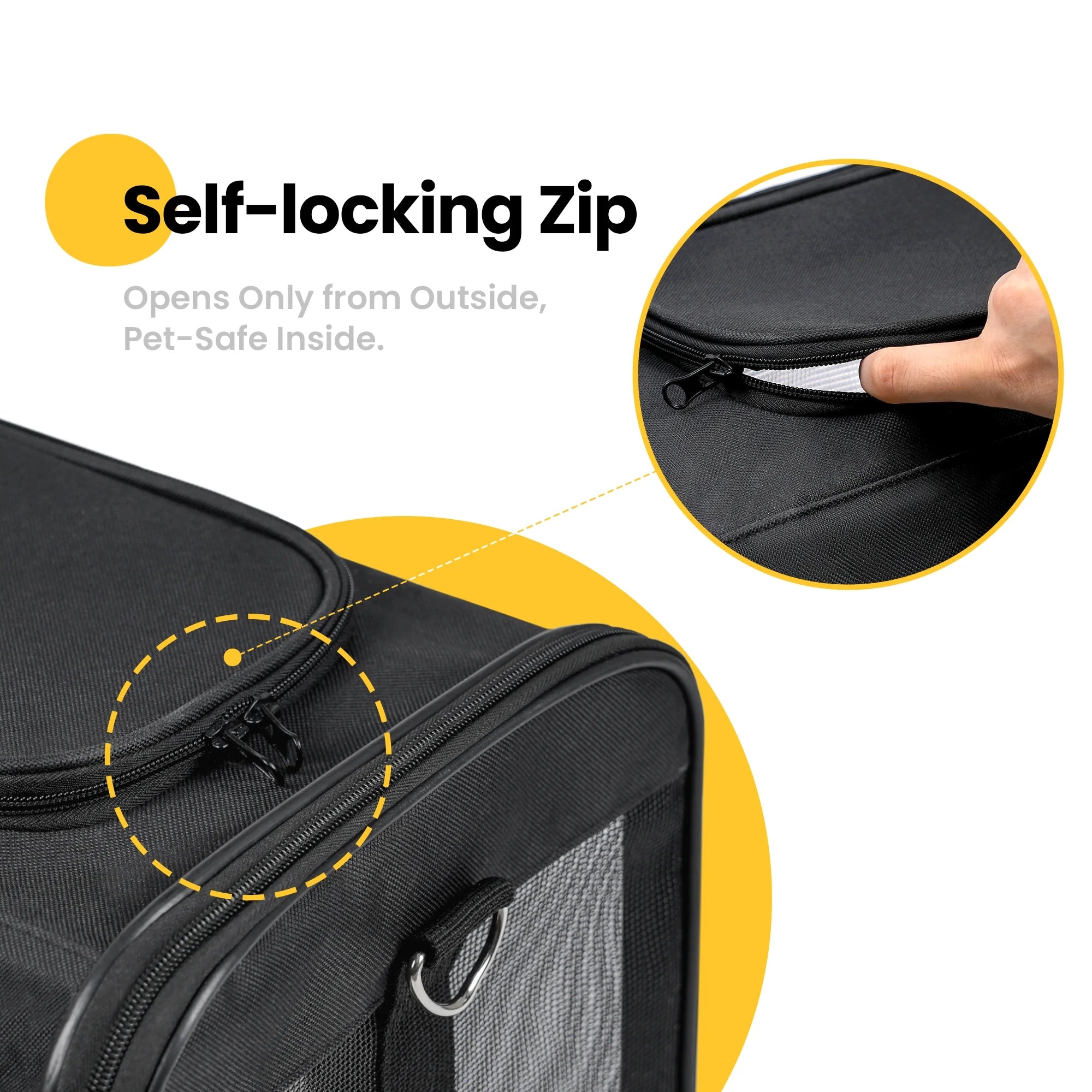 Cat Carrier,Foldable Soft-Sided Large Cat Carrier,Airline Approved Cat Carriers with Safety Leash,Comfort for Cat Travel Carrier,Black