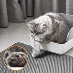 21" X 29" Cat Litter Mat Trapping Match, Honeycomb Double Layer Design, Urine-Proof and Water Proof, Scatter Control, Easier to Clean & Washable(Gray)