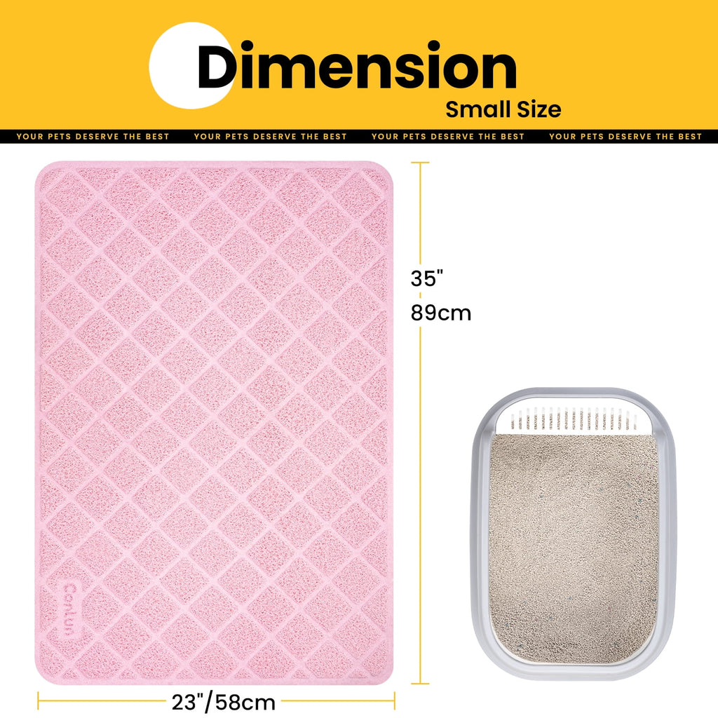 Cat Litter Mat, 35" X 23" Premium Durable PVC, Non-Slip, Less Waste, Urine Waterproof