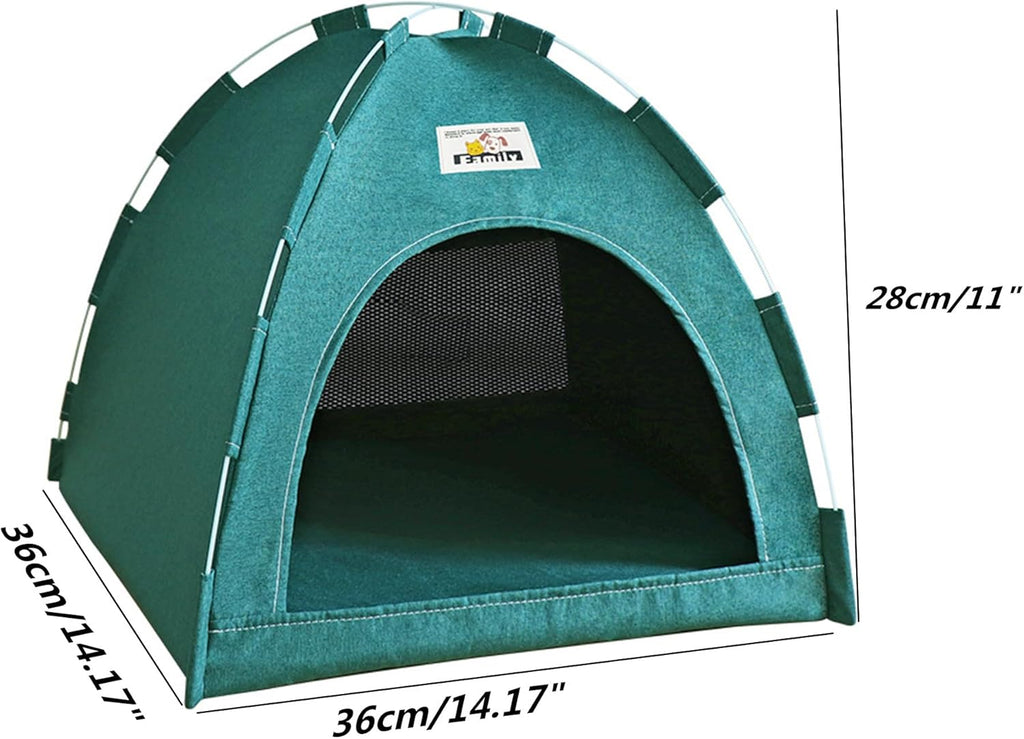 Cat Tent, Kitten Tent Cave Nest Bed, Portable Pet Cats Tents House for Little Dog, Folding House with Soft Mat for Small Animals All Seasons Indoor and Outdoor (14.2 X 14.2 X 11 INCH)