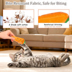 5Pcs Catnip Cat Toys Vegetable Shape Plush Kicker for Indoor Cats, Durable Interactive Kitty Nip Chew Toy for Boredom Relief Small to Medium Cats