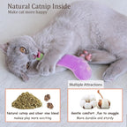 5Pcs Catnip Cat Toys Vegetable Shape Plush Kicker for Indoor Cats, Durable Interactive Kitty Nip Chew Toy for Boredom Relief Small to Medium Cats