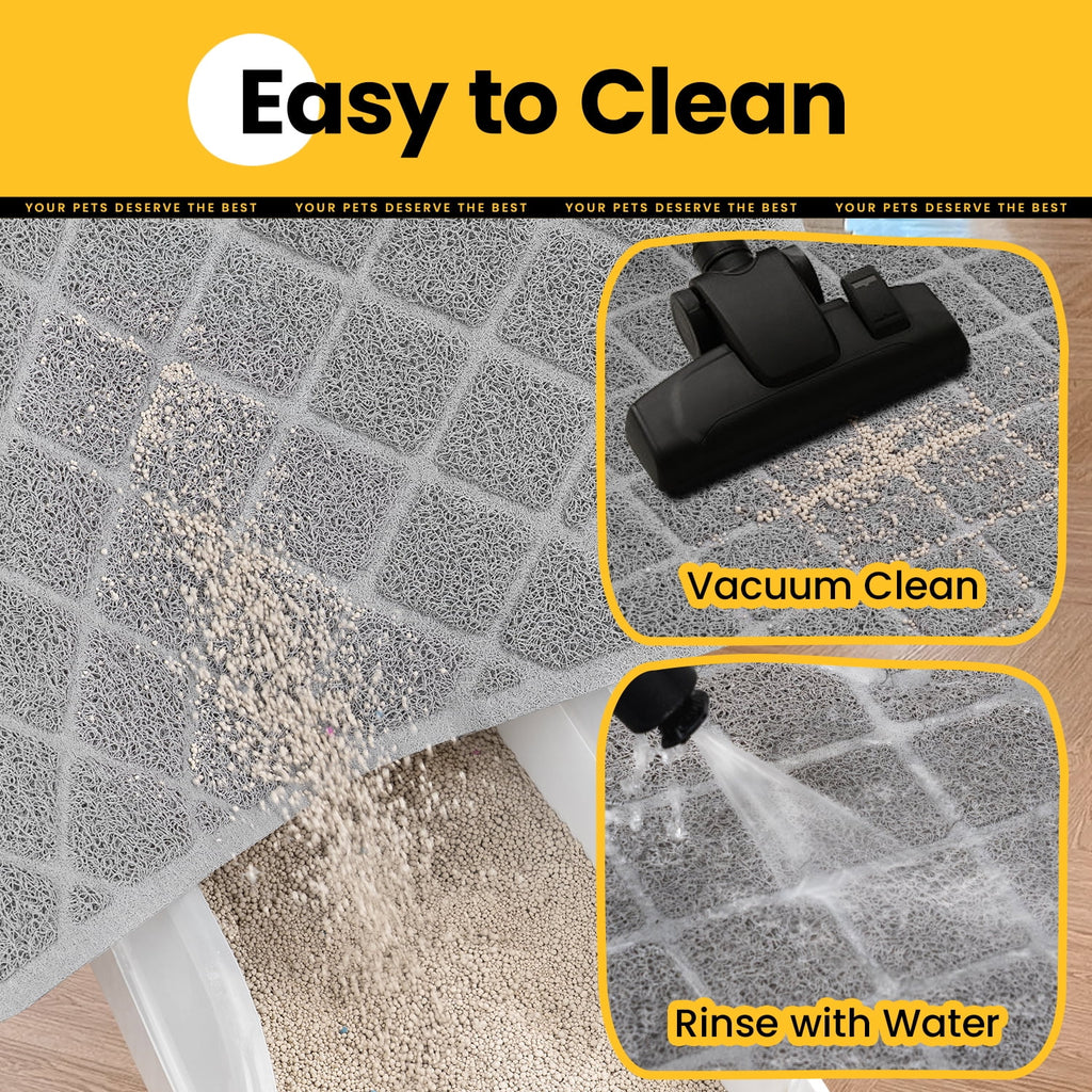 Cat Litter Mat, 30" X 20" Premium Durable PVC, Non-Slip, Less Waste, Urine Waterproof