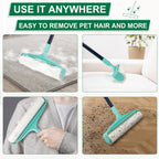 Large Lint Rollers for Pet Hair Extra Sticky, 11.8" Wide Giant Lint Roller with 53" Long Handle, Big Pet Hair Sticky Remover for Floor Carpets Couch Clothes (270 Sheets)