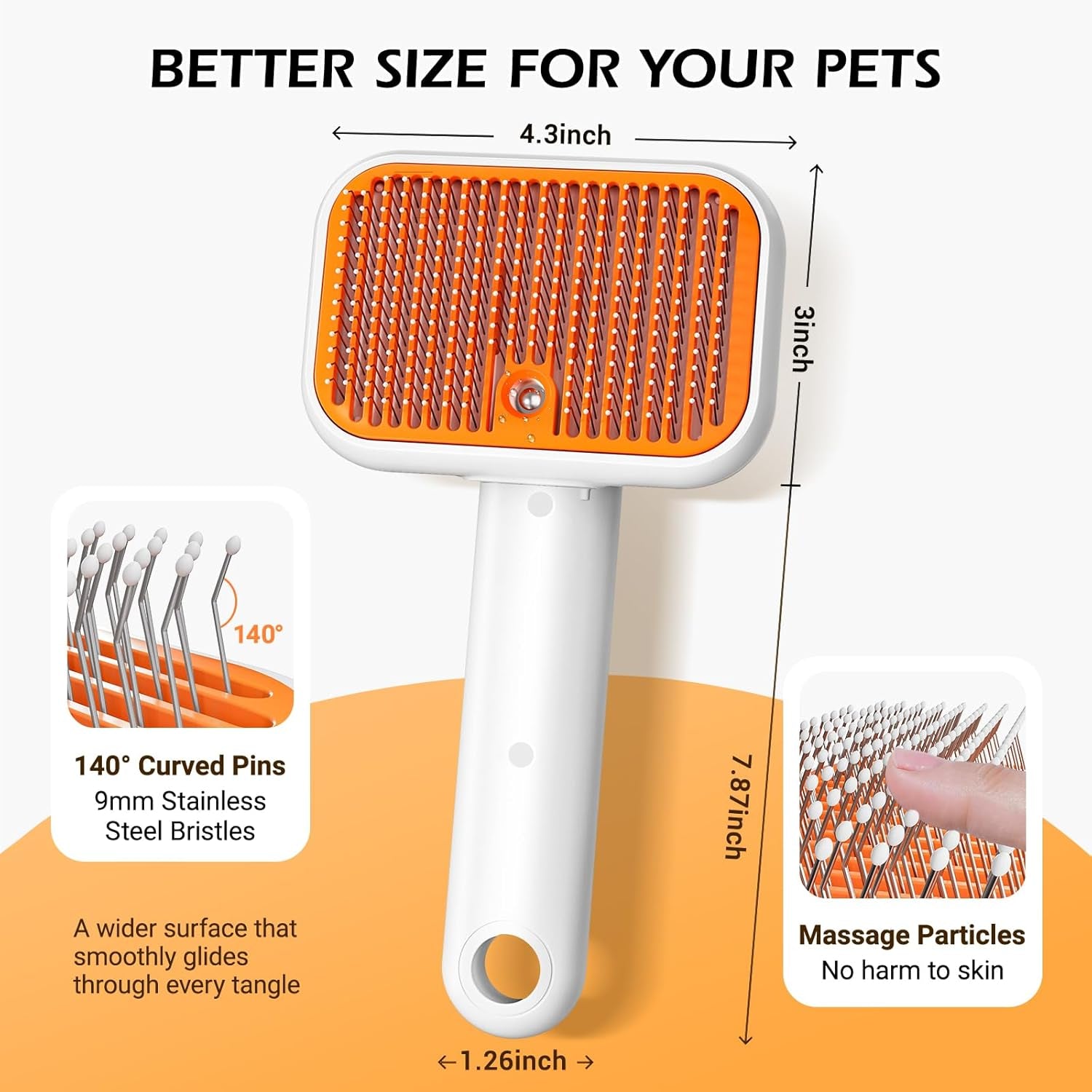3-In-1 Pet Steam Brush for Dogs & Cats - Rechargeable Deshedding Tool with Gentle Mist, Self-Cleaning, Safe Rounded Tips