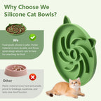 2Pcs Silicone Slow Feeder Cat Bowl,Puzzle Cat,Interactiv