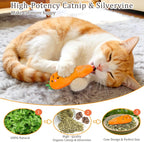 5Pcs Catnip Cat Toys Vegetable Shape Plush Kicker for Indoor Cats, Durable Interactive Kitty Nip Chew Toy for Boredom Relief Small to Medium Cats