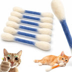 Giant Q Tip Cat Toy, Cotton Swabs Cat Toys with Catnip, 6 Pk Interactive Felt Kitty Kicker Toy Sticks, Big Kitten Chew Dental Teething, Set of 6 Soft Plush Kicker Toys