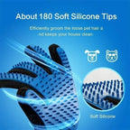 Pet Grooming Deshedding Gloves Brush for Dog Cat Hair Remover Mitt Massage 1 Pair Blue