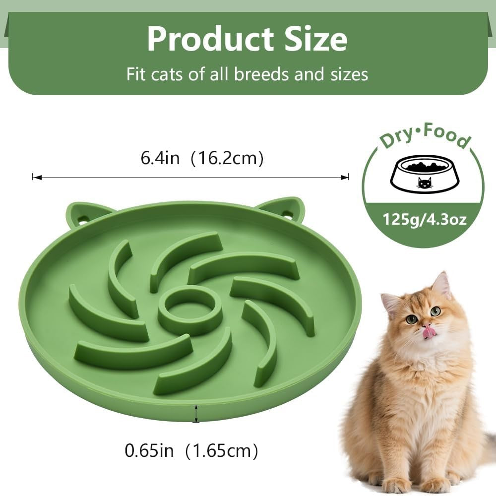 2Pcs Silicone Slow Feeder Cat Bowl,Puzzle Cat,Interactiv