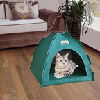 Cat Tent, Kitten Tent Cave Nest Bed, Portable Pet Cats Tents House for Little Dog, Folding House with Soft Mat for Small Animals All Seasons Indoor and Outdoor (14.2 X 14.2 X 11 INCH)
