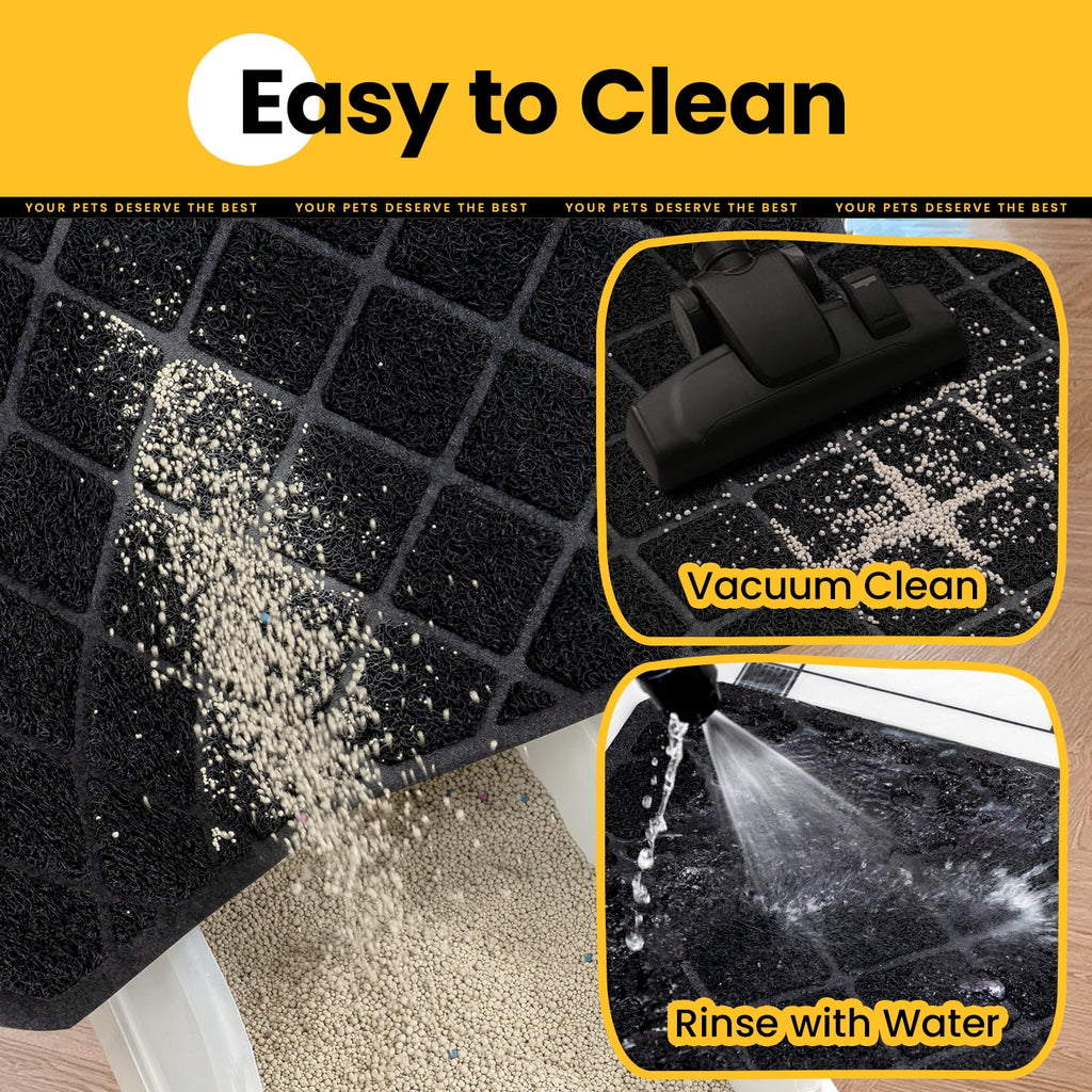 Cat Litter Mat, 35" X 23" Premium Durable PVC, Non-Slip, Less Waste, Urine Waterproof