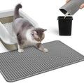 21" X 29" Cat Litter Mat Trapping Match, Honeycomb Double Layer Design, Urine-Proof and Water Proof, Scatter Control, Easier to Clean & Washable(Gray)