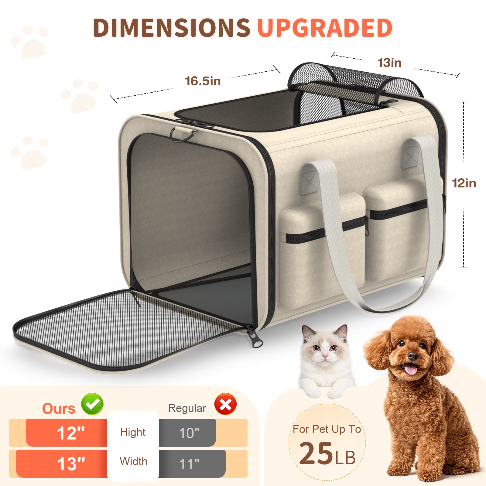 SnuggyCats Foldable Airline-Approved Cat Carrier — Soft Sided, Mesh Ventilation, Safety Leash