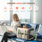 SnuggyCats Foldable Airline-Approved Cat Carrier — Soft Sided, Mesh Ventilation, Safety Leash