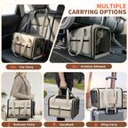 SnuggyCats Foldable Airline-Approved Cat Carrier — Soft Sided, Mesh Ventilation, Safety Leash