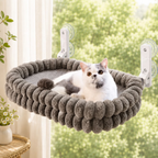 SnuggyCats Large Double-Layer Cat Window Hammock — 27"×15", Reversible, Gray