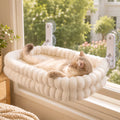 Cat Window Perch, 23*15In Double-Layer Foldable Pet Hammock for Wall with Suckers for Indoor(Medium,White)