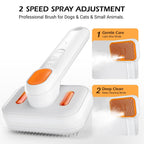 3-In-1 Pet Steam Brush for Dogs & Cats - Rechargeable Deshedding Tool with Gentle Mist, Self-Cleaning, Safe Rounded Tips