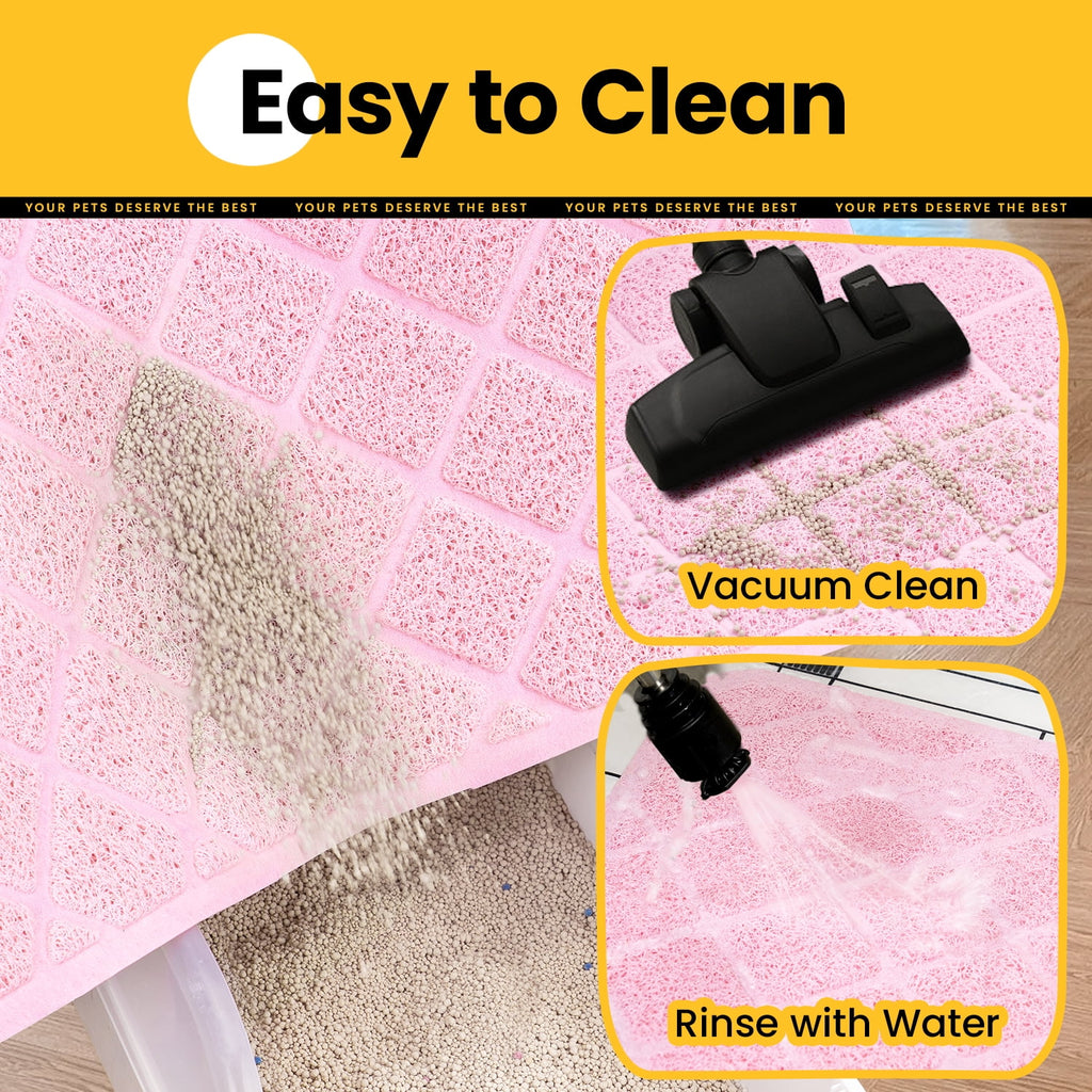 Cat Litter Mat, 35" X 23" Premium Durable PVC, Non-Slip, Less Waste, Urine Waterproof