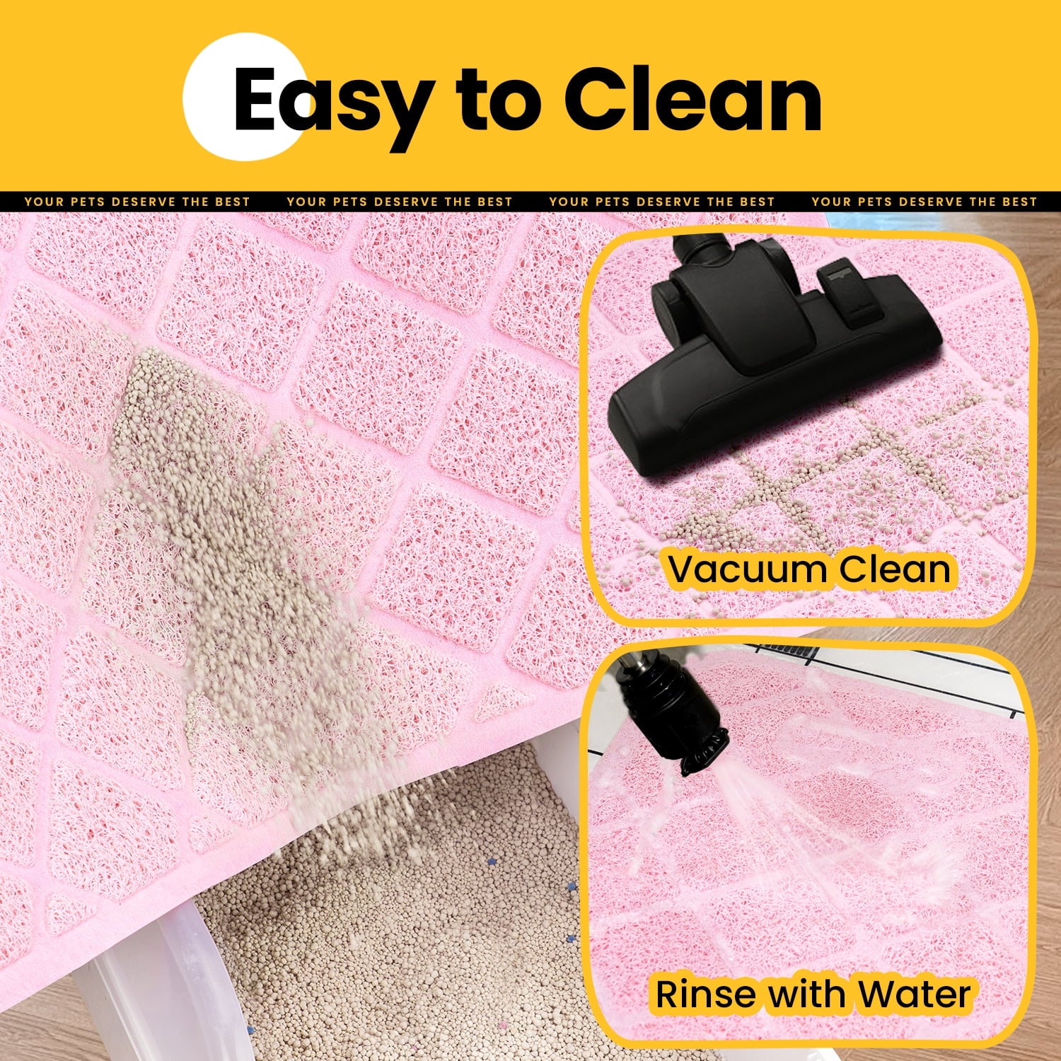 Cat Litter Mat, 35" X 23" Premium Durable PVC, Non-Slip, Less Waste, Urine Waterproof