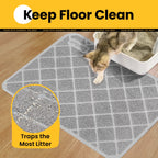 Cat Litter Mat, 30" X 20" Premium Durable PVC, Non-Slip, Less Waste, Urine Waterproof