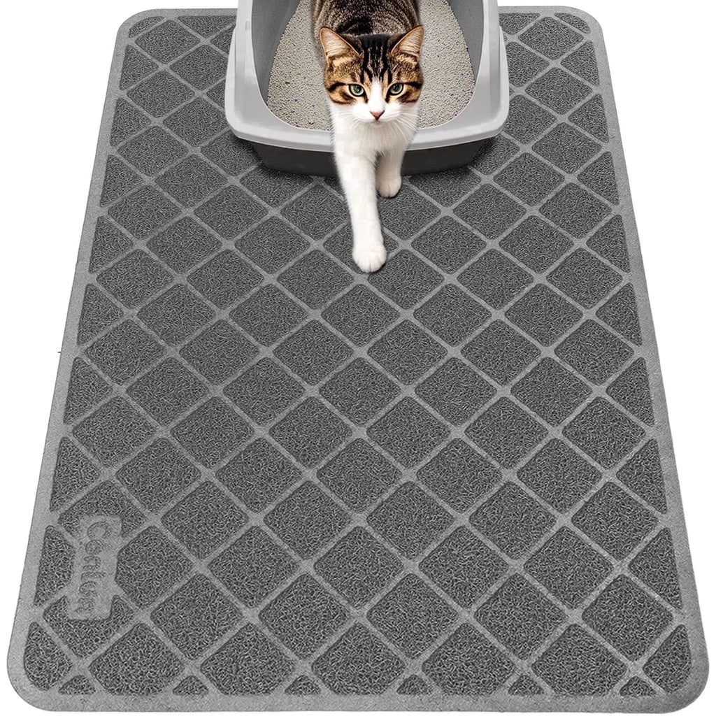 Cat Litter Mat, 30" X 20" Premium Durable PVC, Non-Slip, Less Waste, Urine Waterproof