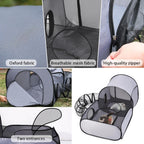 Dog Playpen with Surround Tunnel, Outdoor/Indoor Cat Playpen with Breathable Soft Sides， Cat Enclosure Tent for Small Animals, Portable Cat Tent with Carry Bag (Large)