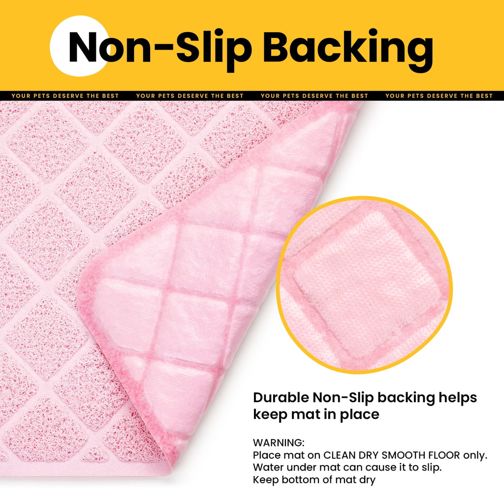 Cat Litter Mat, 35" X 23" Premium Durable PVC, Non-Slip, Less Waste, Urine Waterproof