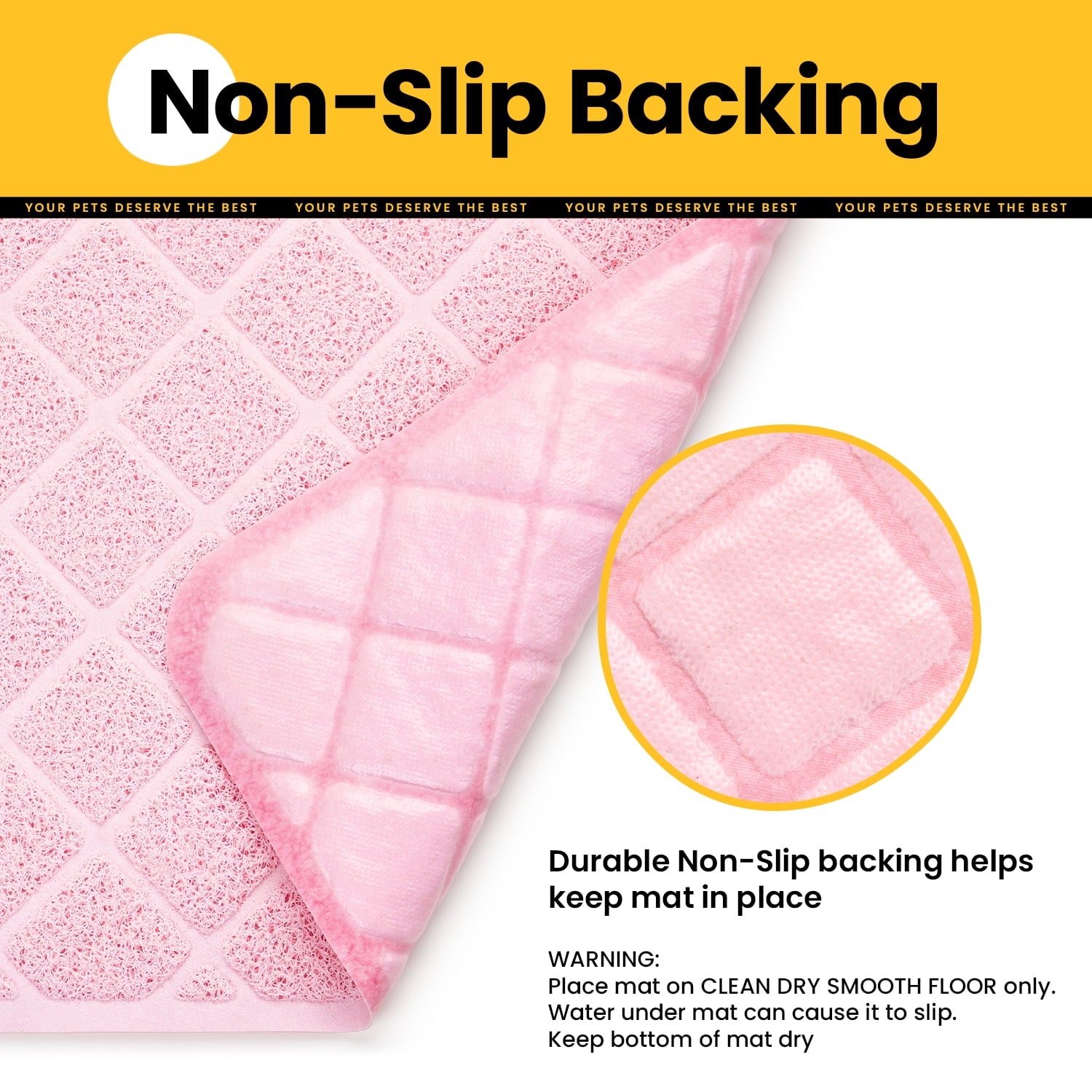 Cat Litter Mat, 35" X 23" Premium Durable PVC, Non-Slip, Less Waste, Urine Waterproof