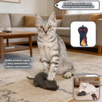 Remote Control Mouse Cat Toy, Realistic RC Interactive Pet Toy with Wireless Controller, Forward and Backward Movement, Gray Plush Electronic Mouse for Cats and Dogs, Funny Pet Teaser for Indoor Cats