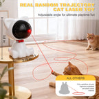 Risehigh Laser Cat Toys for Indoor Cats with Random Trajectory, 3 Modes & 2 Speeds, 360° Rotation, Rechargeable Automatic Interactive Toy for Bored Adult Cats & Kittens, White