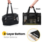 Cat Carrier,Foldable Soft-Sided Large Cat Carrier,Airline Approved Cat Carriers with Safety Leash,Comfort for Cat Travel Carrier,Black
