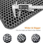 21" X 29" Cat Litter Mat Trapping Match, Honeycomb Double Layer Design, Urine-Proof and Water Proof, Scatter Control, Easier to Clean & Washable(Gray)