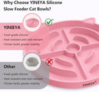 2 Pcs Silicone Slow Feeder Cat Bowl, Cat Slow Feeder for Food Training, Interactive Puzzle Bowls for Puppy, Kitten Dishes to Prevent Overeating, Treat Toys Suitable for Dry and Wet Food